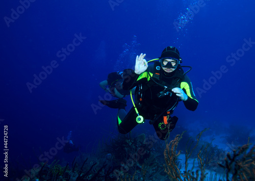 Diver, showing ok sign, Cuba