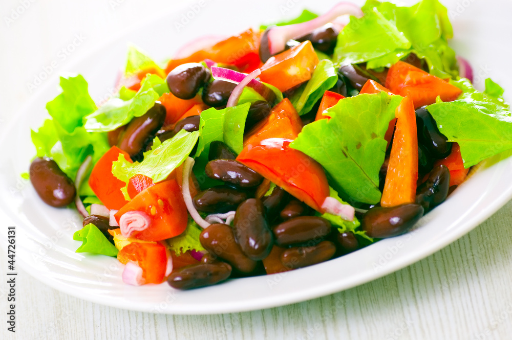 fresh vegetable salad with beans fresh vegetable salad with beans
