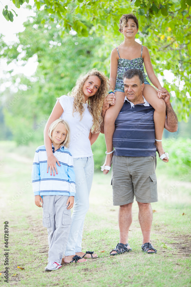 Fototapeta premium Happy Three Generations Family Outdoor