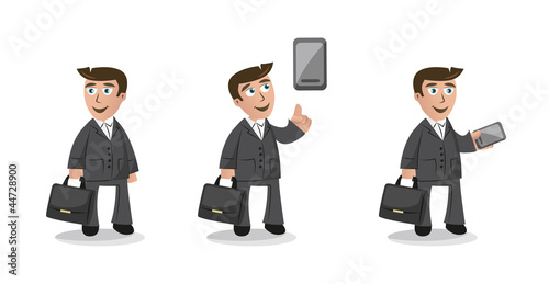 Funny cartoon businessman character