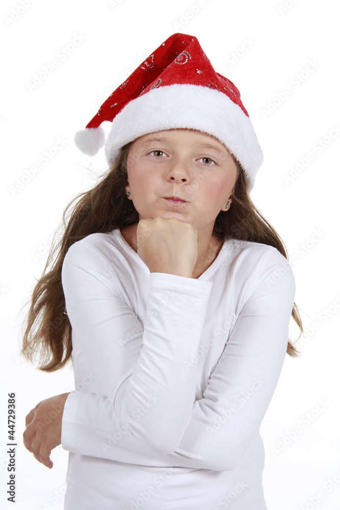 Mädchen mit Weihnachtsmütze Mädchen mit Weihnachtsmütze