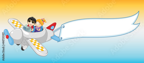 Plane banner vector illustration