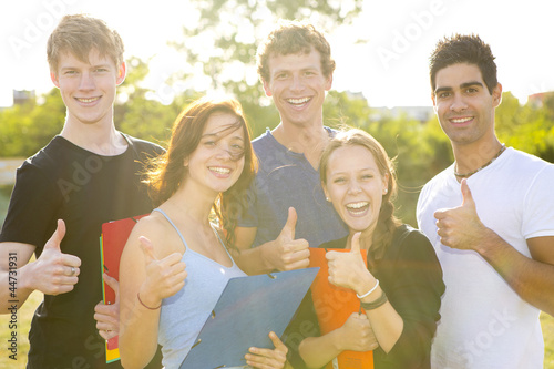 Group of Students thumbs up