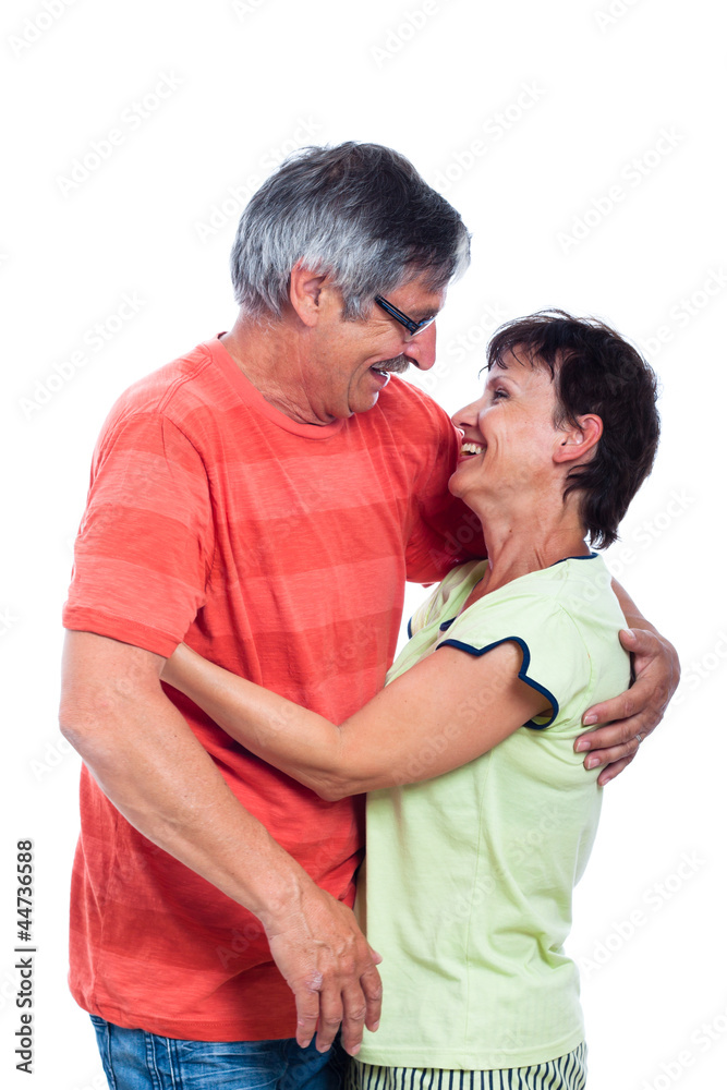 Happy middle aged couple laughing Happy middle aged couple laughing