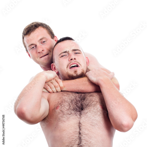 Fighters wrestling