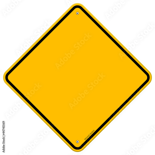 Isolated Blank Yellow Sign