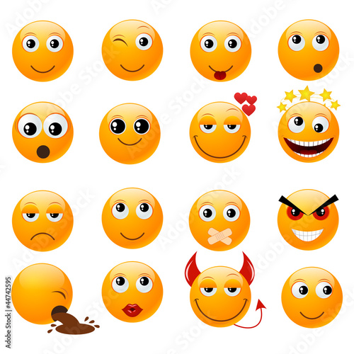 Set of orange smiles