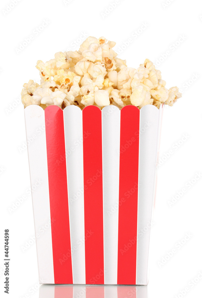 classic box of popcorn isolated on white classic box of popcorn isolated on white