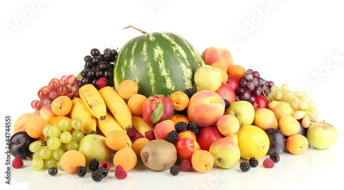 Still life of fruit isolated on white