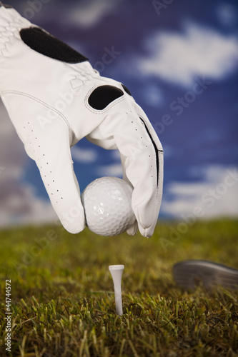 Golf ball on tee 