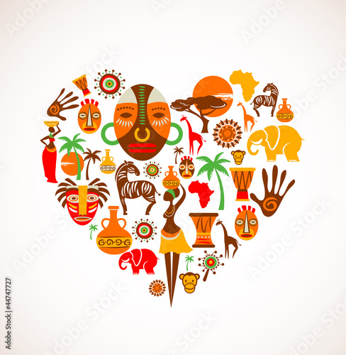 Heart with Africa vector icons #44747727