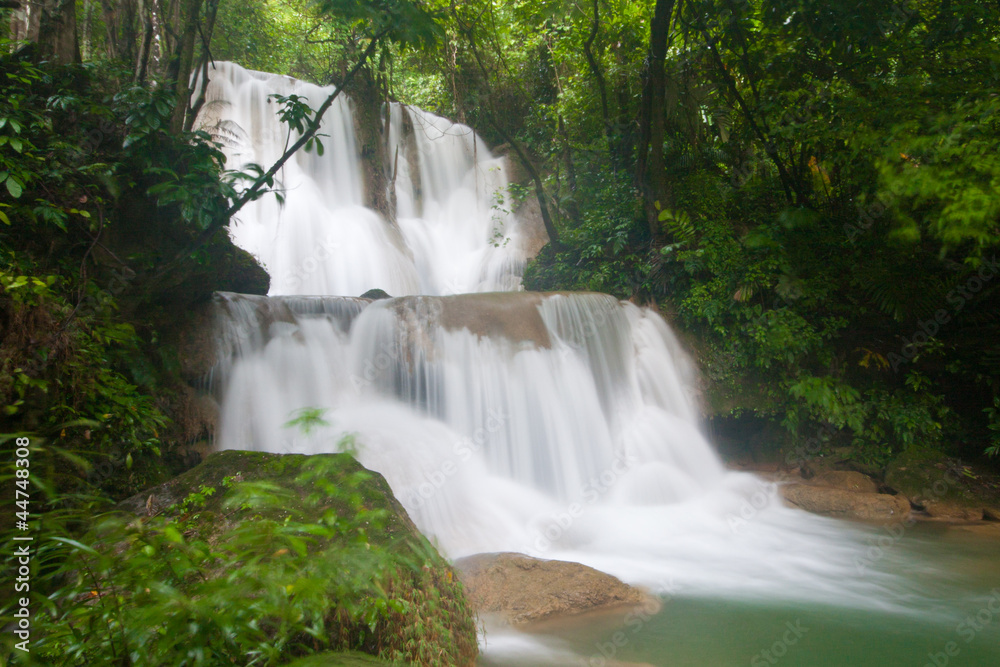 Obraz premium The beautiful Phasawan waterfall at Kanchanaburi , Thailand