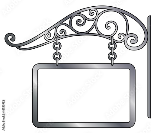 vector signboard and retro metal decoration