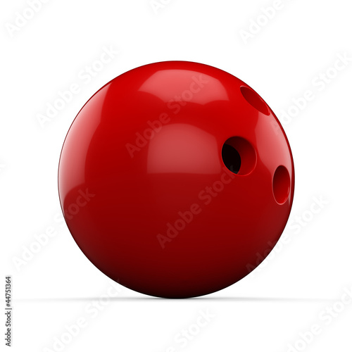 3d Red Bowling Ball on white background