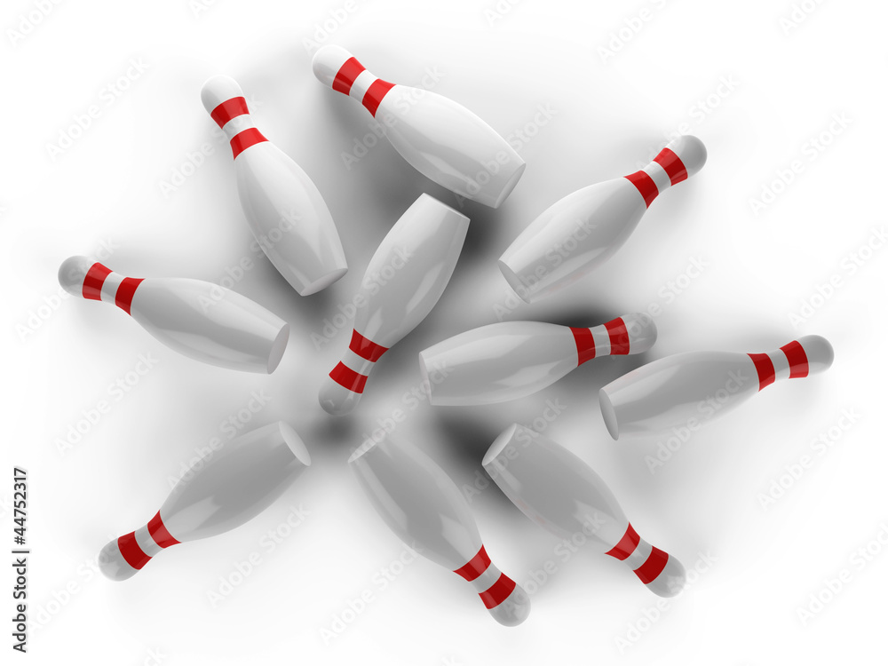 3D Bowling pin on white background 3D Bowling pin on white background