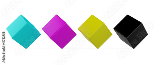 3D cmyk color cubes