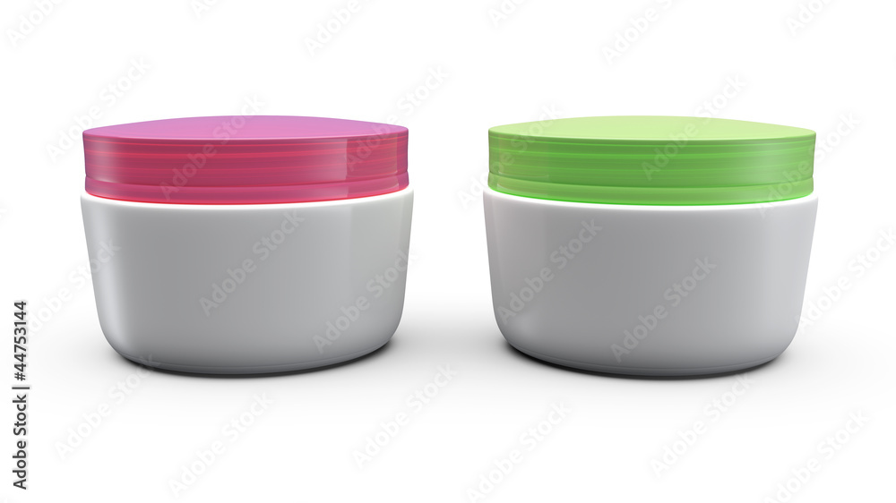 3D cream box over white background