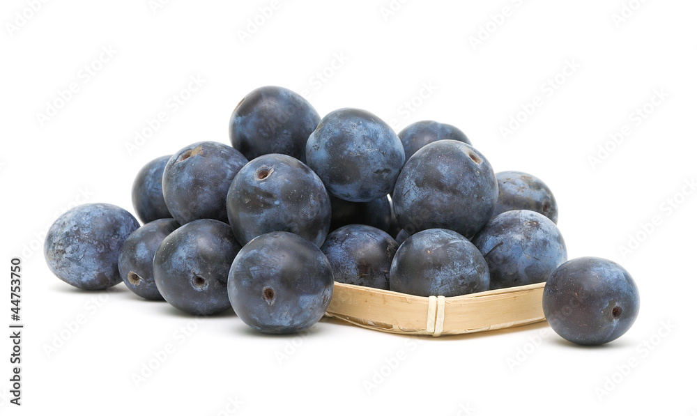 Plums on a white background close-up Plums on a white background close-up