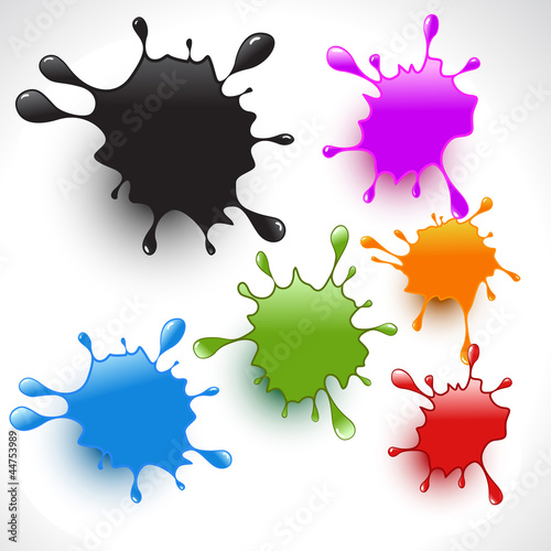 colorful paint splashes set 2