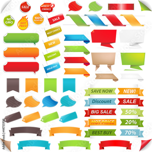 Big Set Speech Bubble And Labels