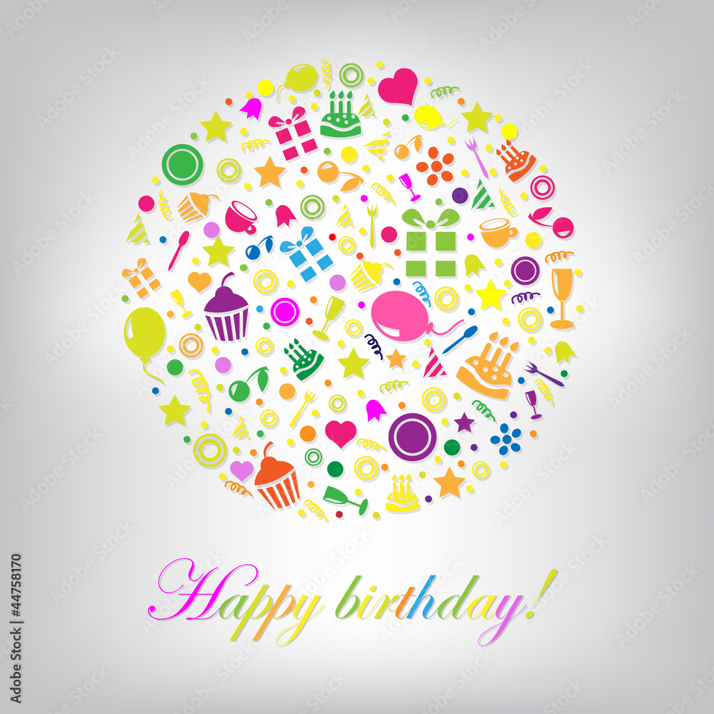 Colorful Happy Birthday Card