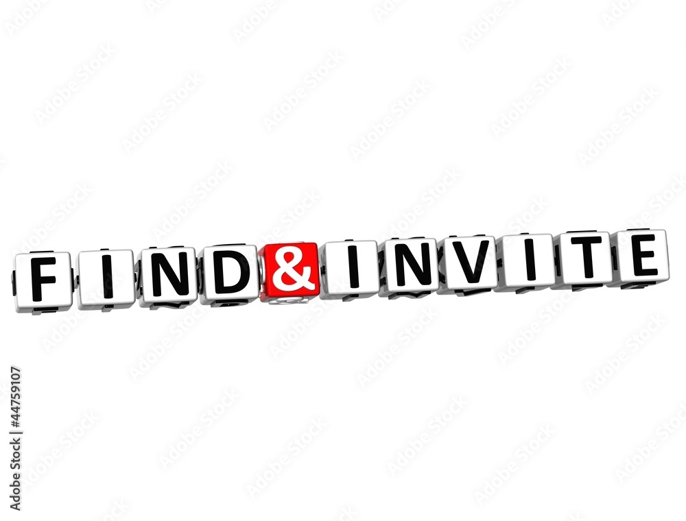 3D Find And Invite Button Click Here Block Text 3D Find And Invite Button Click Here Block Text