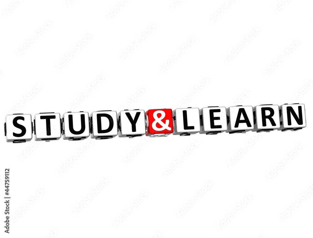 3D Study And Learn Button Click Here Block Text 3D Study And Learn Button Click Here Block Text