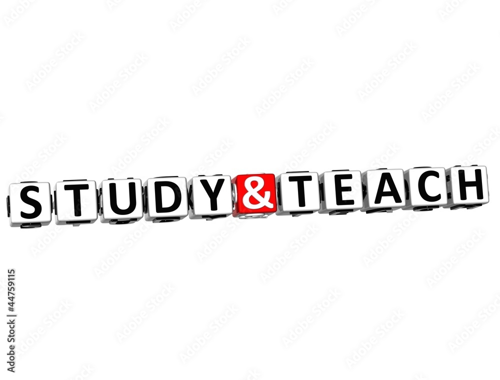3D Study And Teach Button Click Here Block Text