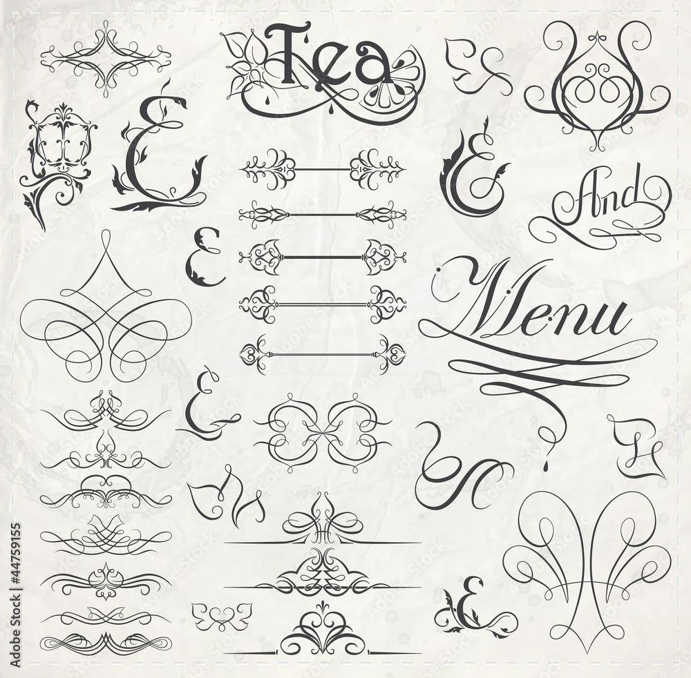 calligraphic design elements and page decoration calligraphic design elements and page decoration