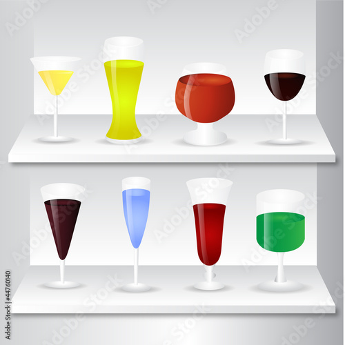Set of different drinks
