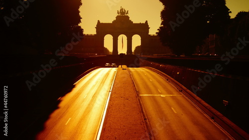 highway with monument in Brussels