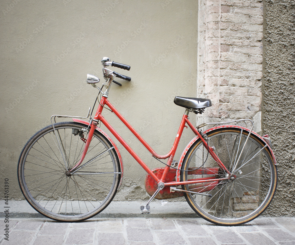Red bicycle parking