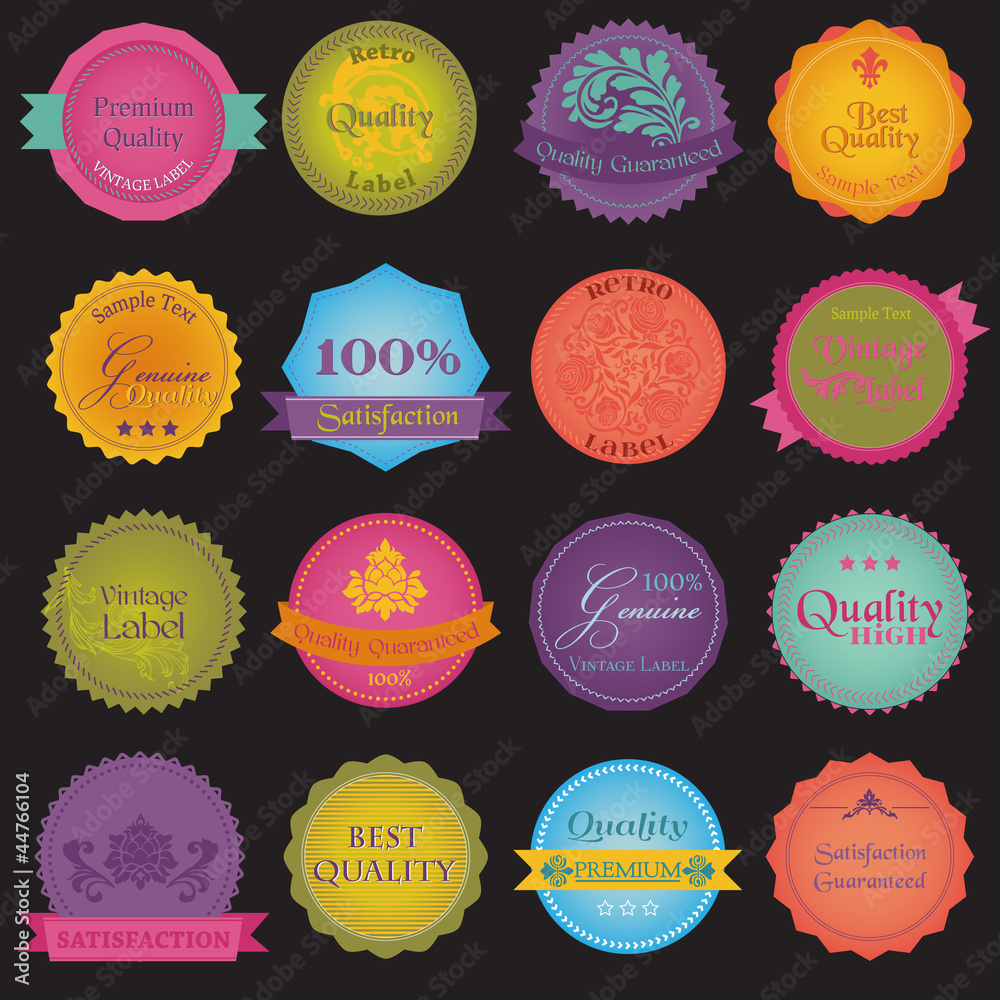Collection of Premium Quality and Guarantee Colorful Labels