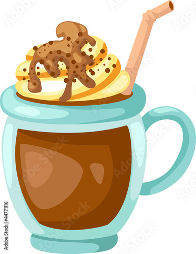 Cocoa with whipped cream cup vector