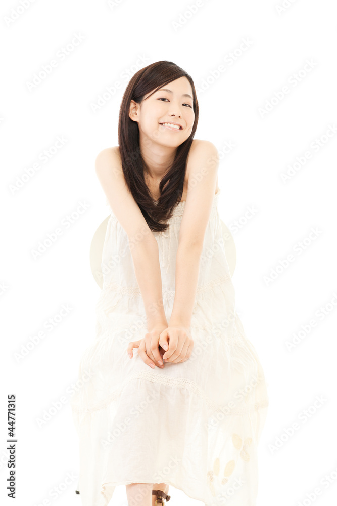 Beautiful young woman sitting chair. Portrait of asian. Beautiful young woman sitting chair. Portrait of asian.