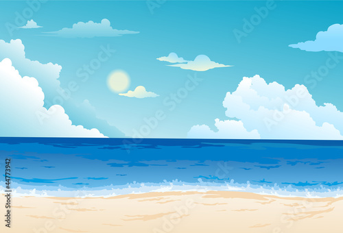 Beautiful Sea Landscape Background vector