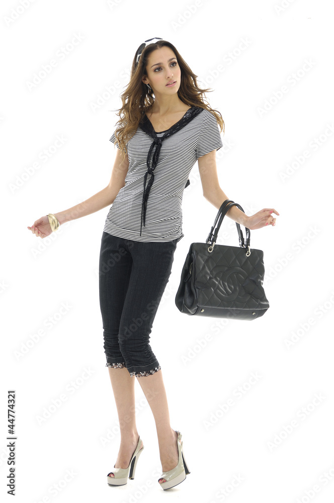 Urban casual young fashion female in Isolated Studio Urban casual young fashion female in Isolated Studio