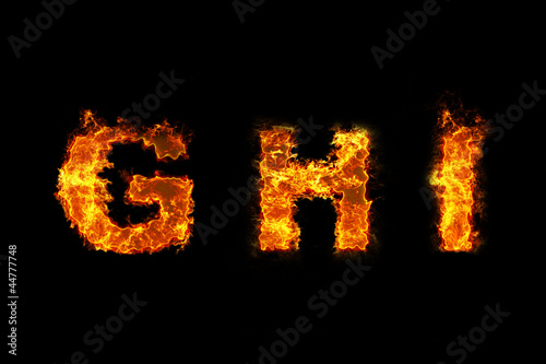 Fire on letter GHI