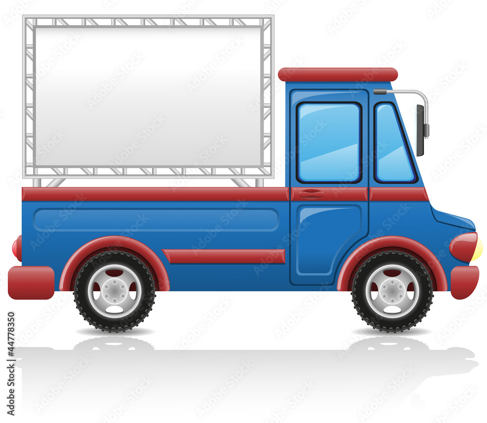 car with a billboard vector illustration car with a billboard vector illustration