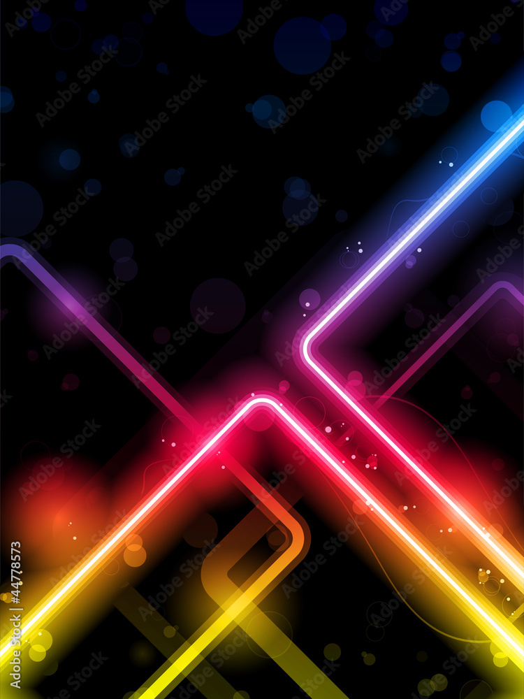 Obraz premium Rainbow Lines Background Neon Laser
