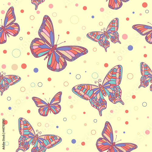 Colorful butterflies seamless pattern