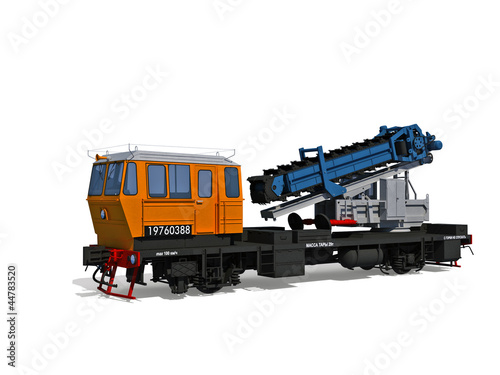 Perspective view of the modern support digger motor-rail car
