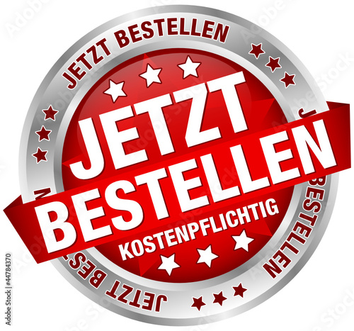 Button Banner "Jetzt bestellen - kostenpflichtig" rot/silber