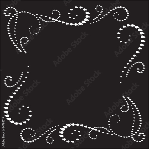 Abstract decorative frame on black
