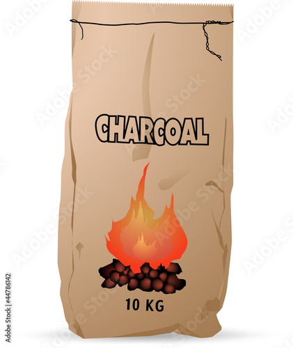 10 kg Charcoal paper bag icon.