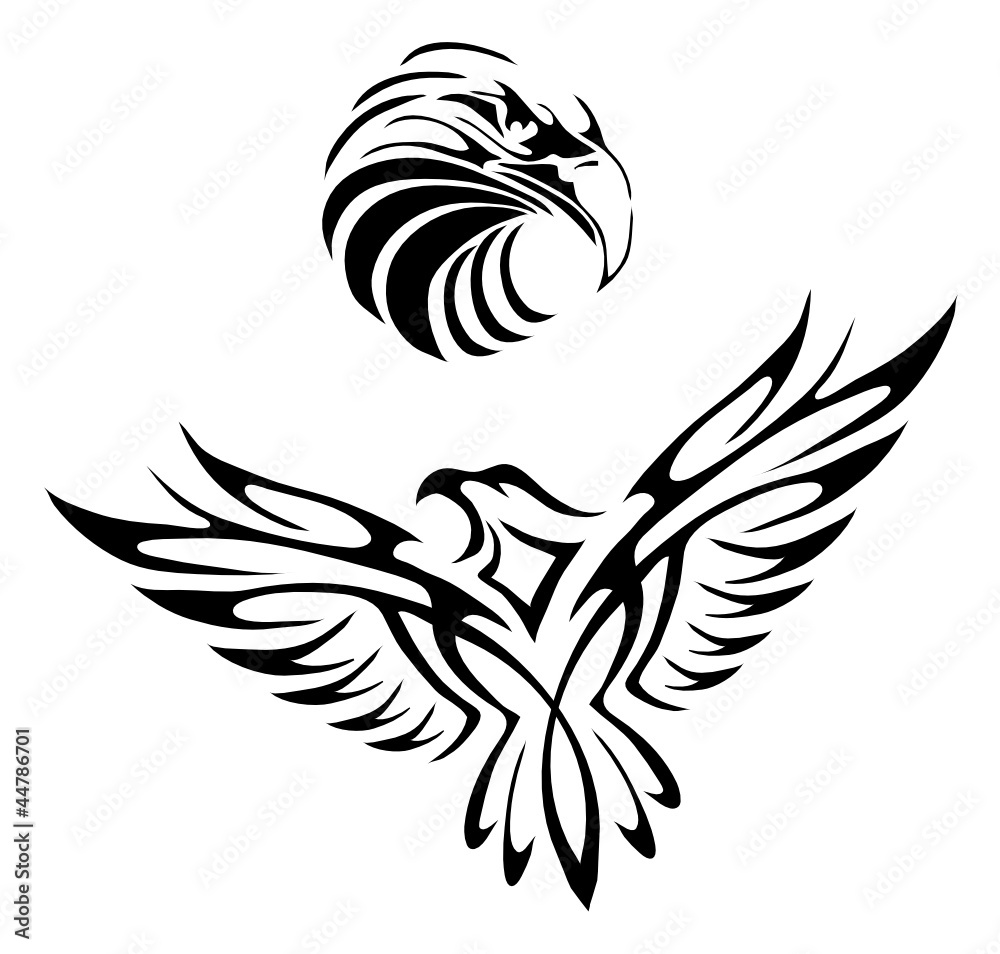 Obraz premium Tattoo of two eagles