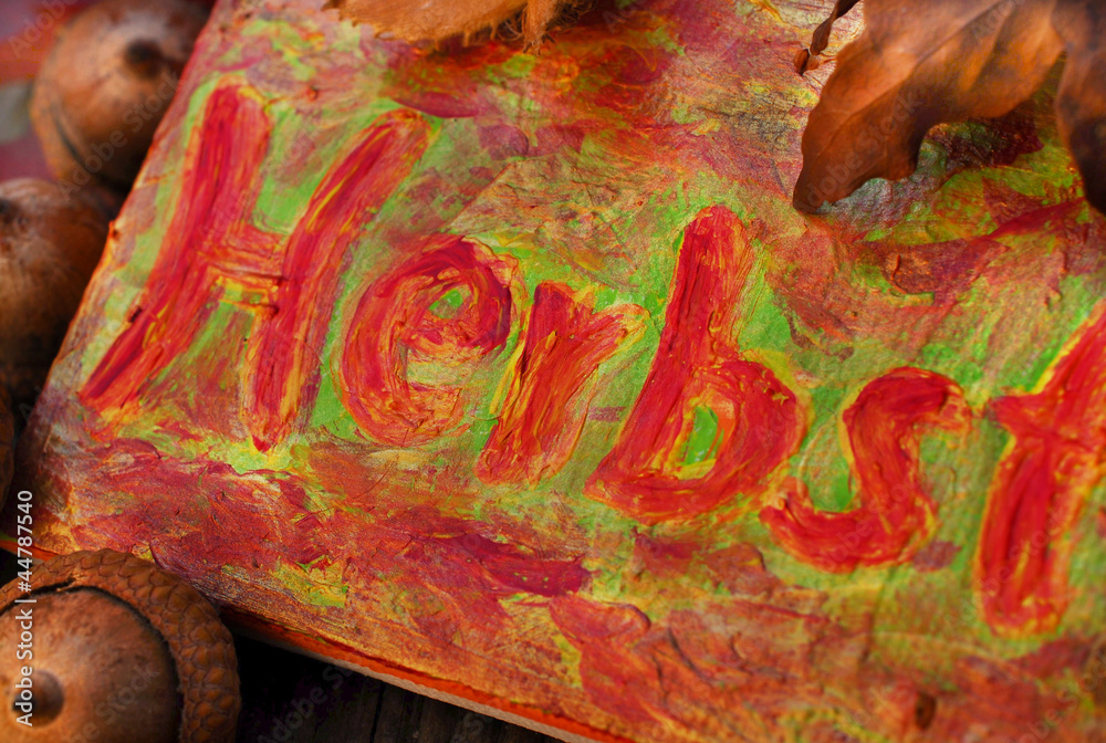 Fototapeta premium Herbstschild