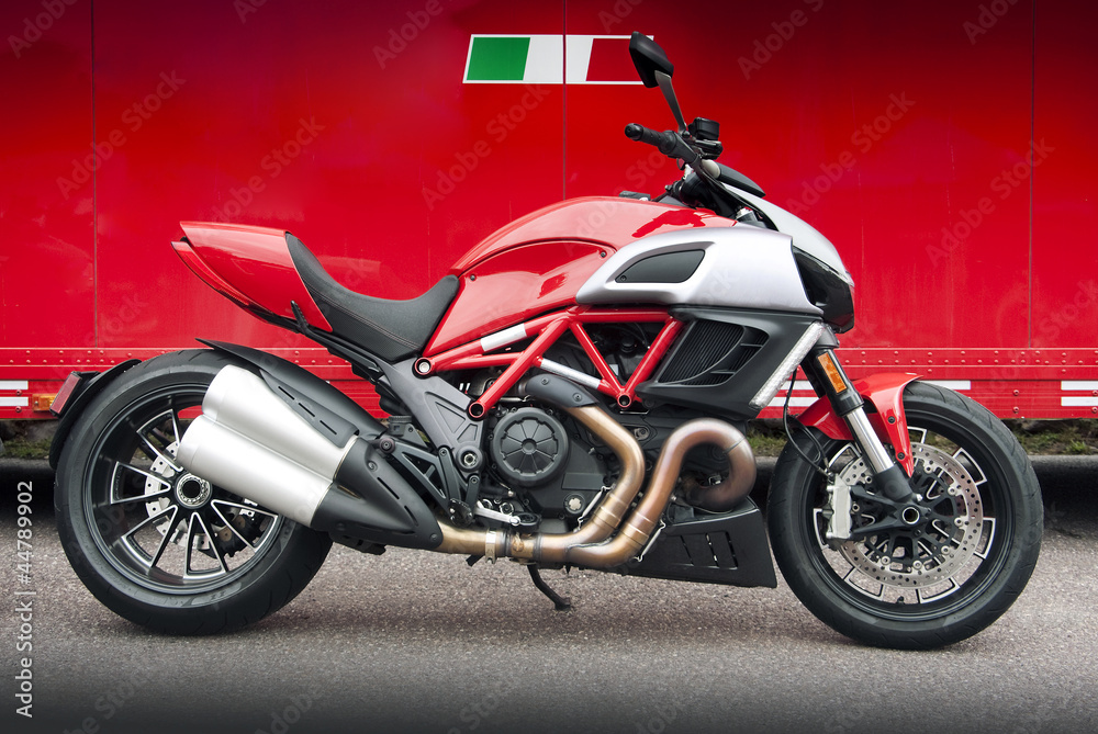 Red Italian motorcycle