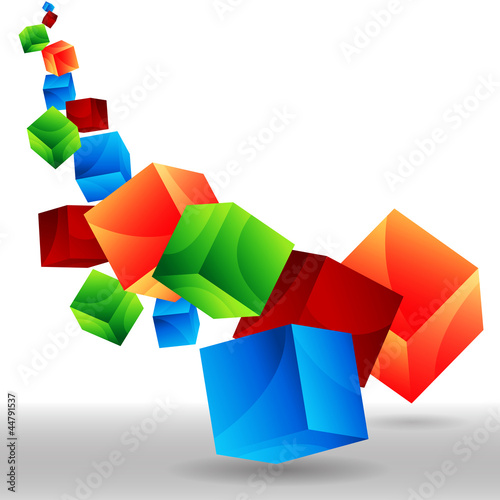 Falling 3D Cubes
