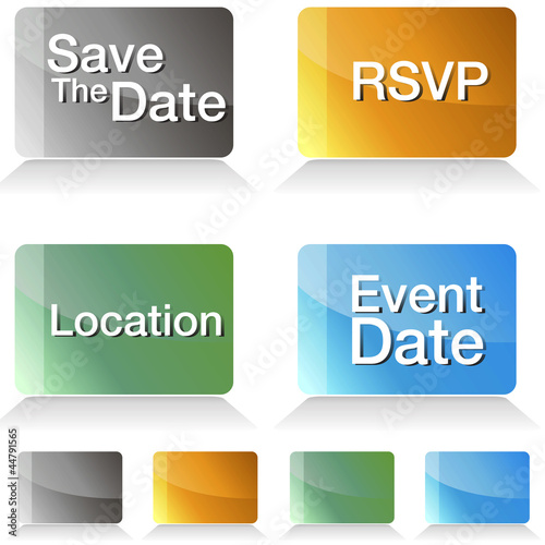 Save The Date Jewel Tone Buttons